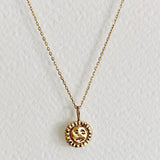 the sun visage pendant - solid gold