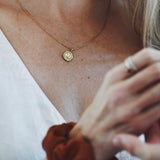 the sun visage pendant - solid gold