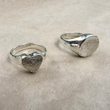 The Classic Signet - ink print impression - sterling silver