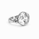 the moon visage ring - sterling silver