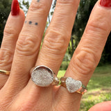 The Classic Signet - ink print impression - sterling silver