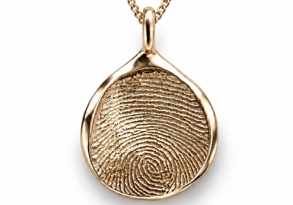 The Pendant - ink print impression - yellow gold • rose gold • white gold - HALI MOTIF