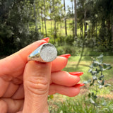 The Classic Signet - ink print impression - sterling silver