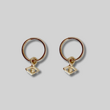 the little evil eye hoop - solid gold