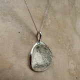 The Bangle - ink print impression - sterling silver