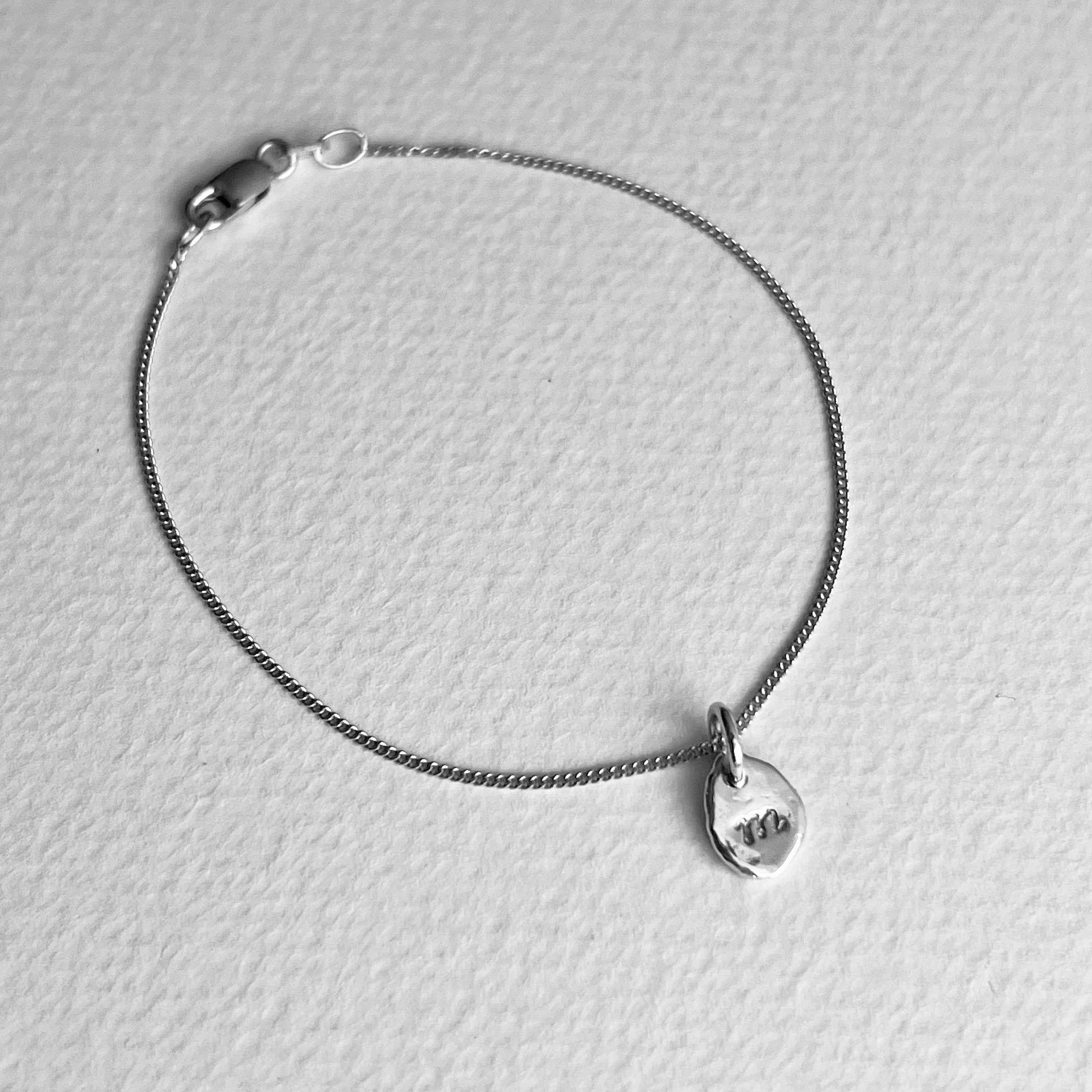 formed initial - sterling silver