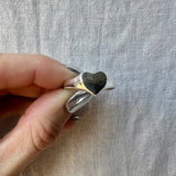 the impression heart signet - sterling silver