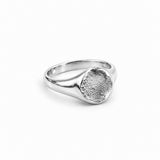 The Elegant Signet - ink print impression - sterling silver