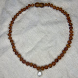 the amber necklace - sterling silver