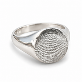 The Classic Signet - ink print impression - sterling silver