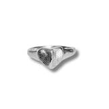 the impression heart signet - sterling silver