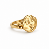 the moon visage ring - solid gold