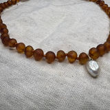 the amber necklace - sterling silver