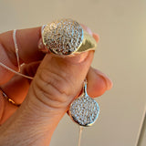 The Elegant Signet - ink print impression - sterling silver