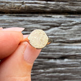 The Disc Ring - ink print impression - sterling silver