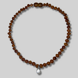 the amber necklace - sterling silver