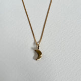 the crescent moon pendant - solid gold