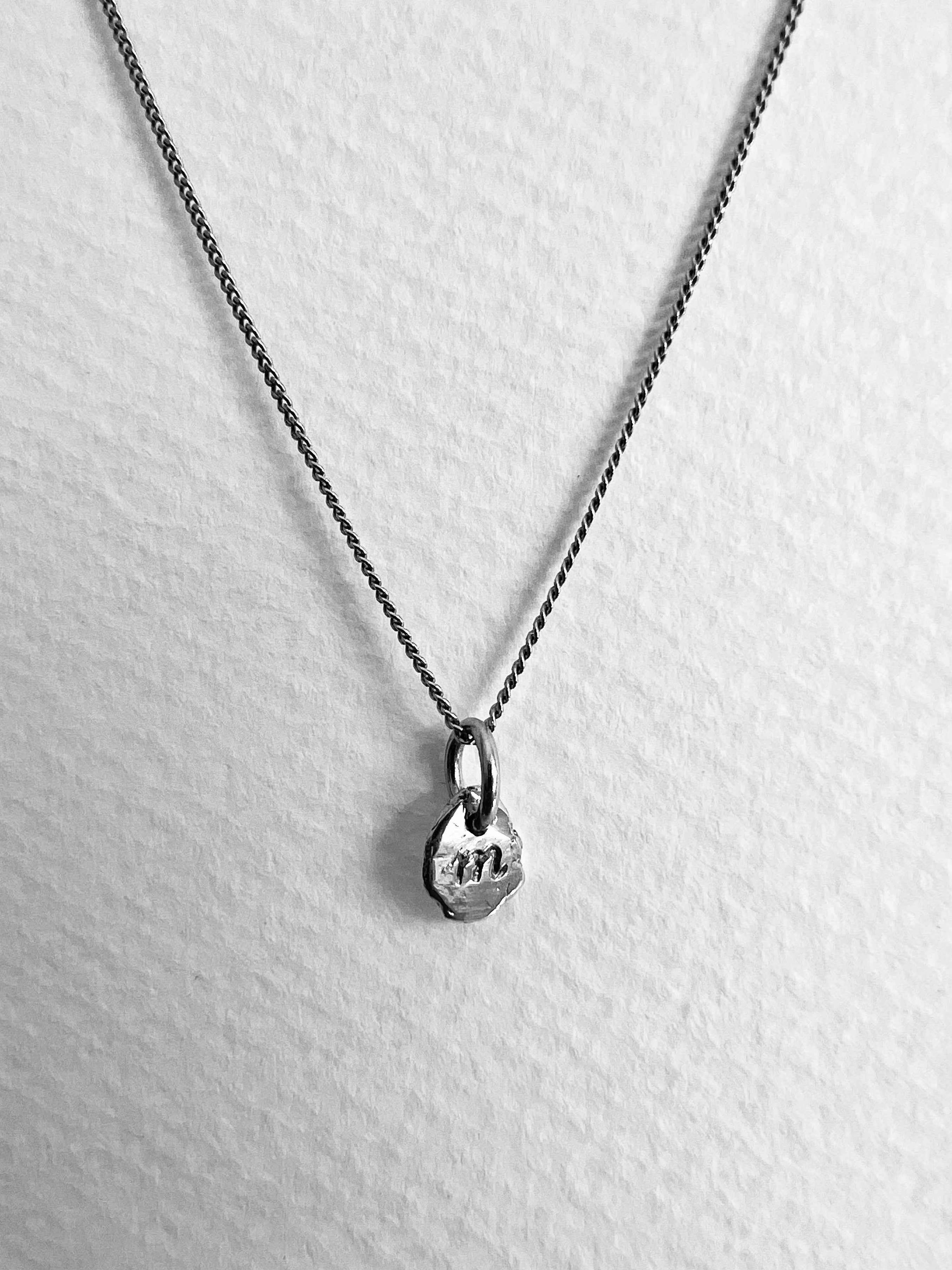 formed initial - sterling silver